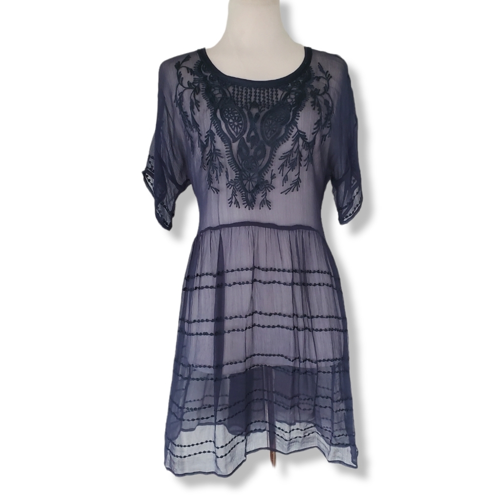 Chan Luu Viscose Sheer Embroidered Dress - Picture 11 of 11